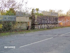 Alcan works, Rogerstone, Rail bridge from the Western Valleys line, December 2010s